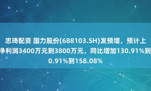 忠琦配资 国力股份(688103.SH)发预增，预计上半年归母净利润3400万元到3800万元，同比增加130.91%到158.08%